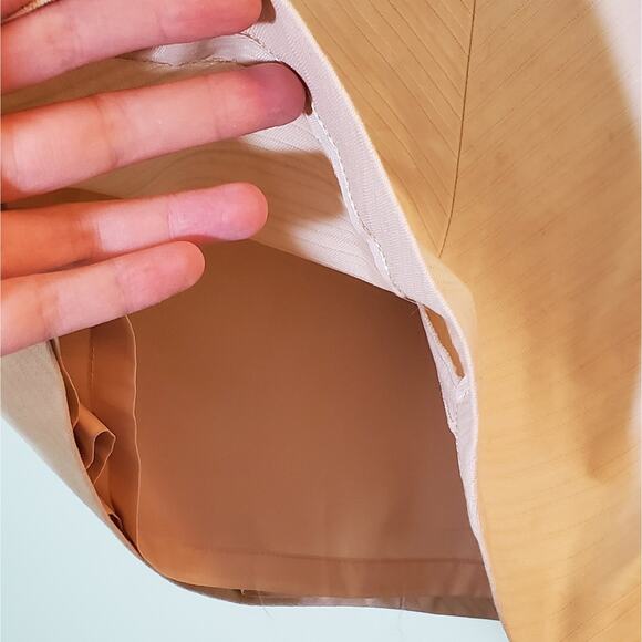 BCBGMAXAZRIA Y2K Minimalist Raised Print A-Line Nude Beige Cotton Skirt Size 4 - Picture 6 of 8